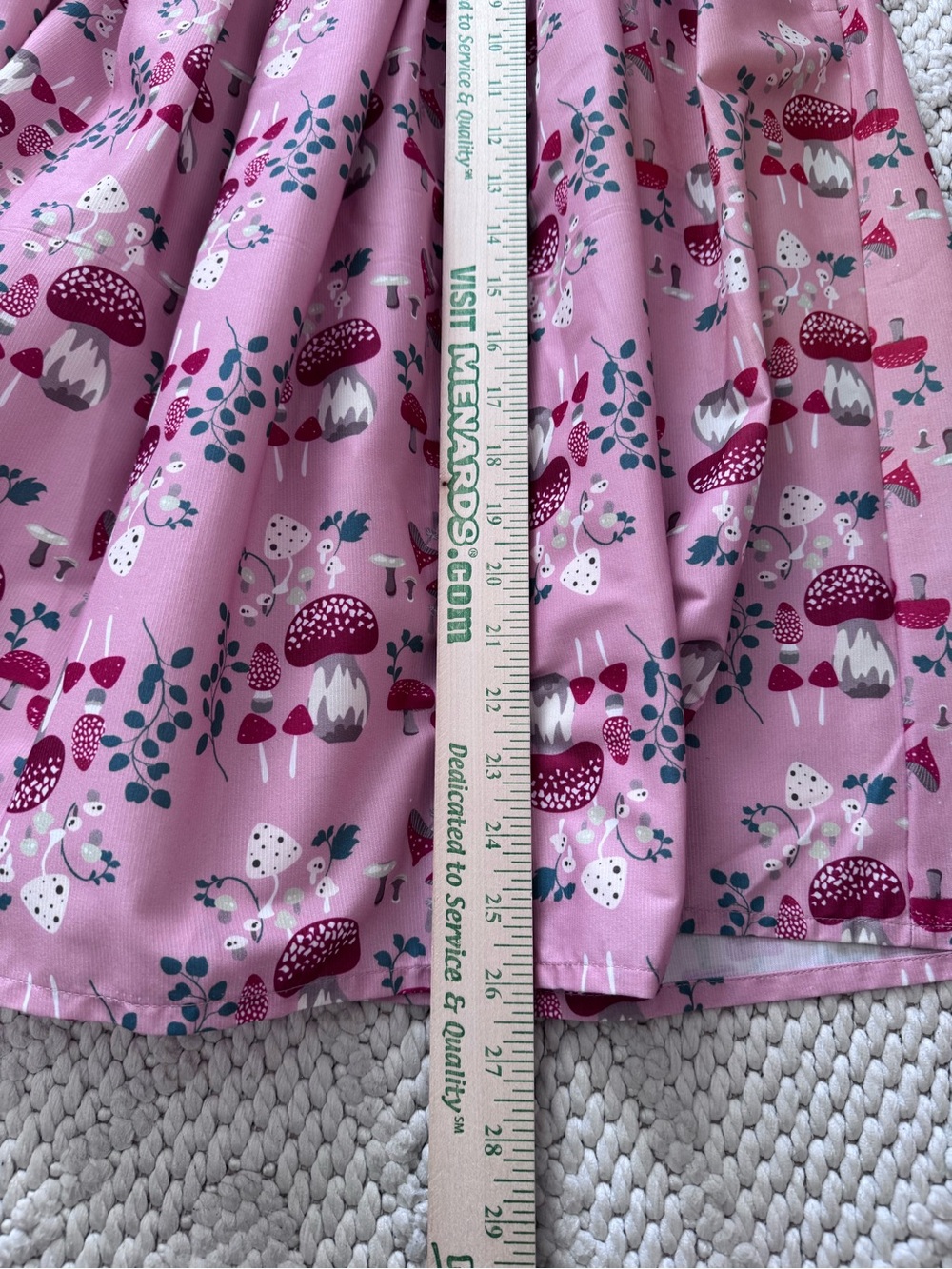 Pink Floral Gathered Skirt with Green Check Waistband - Picture 5 of 9